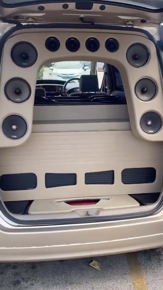 Custom Speaker Enclosure installed and sold by Digital Customs & Electronics Cayman Islands